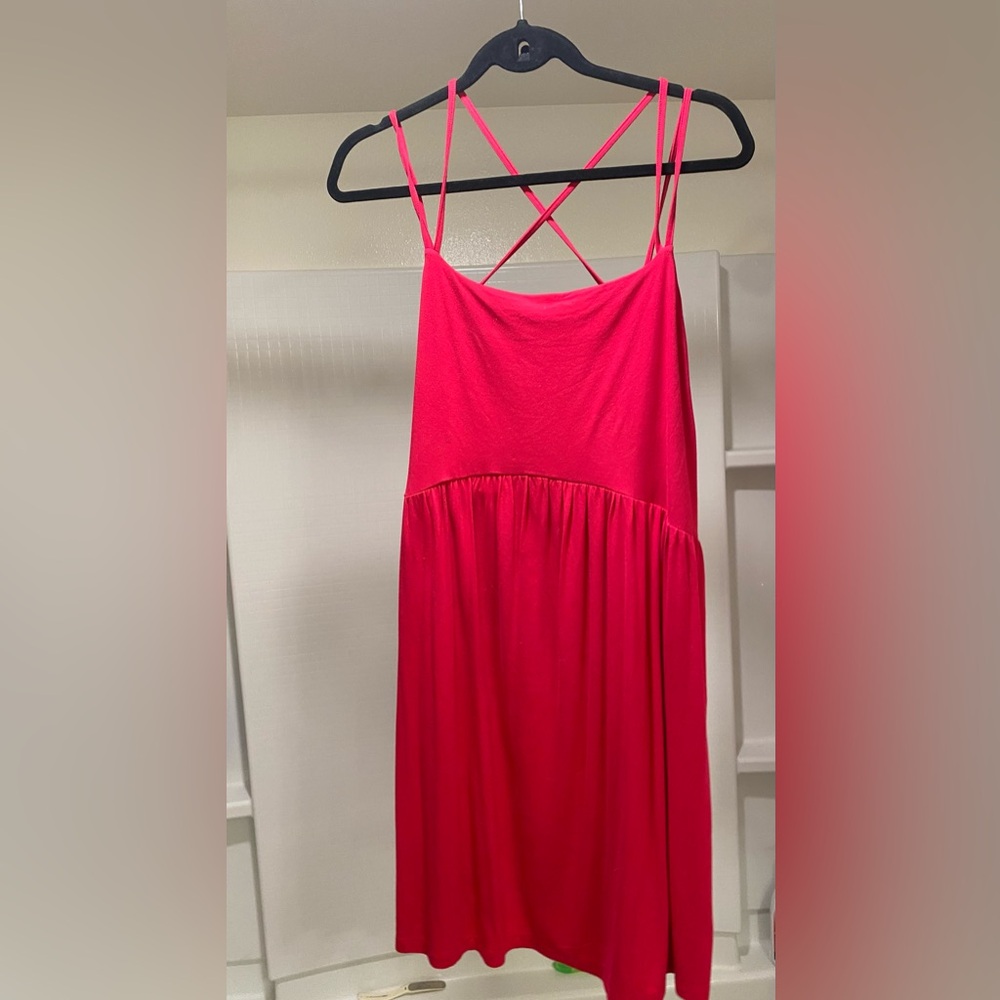 Pink Strappy Jersey Dress